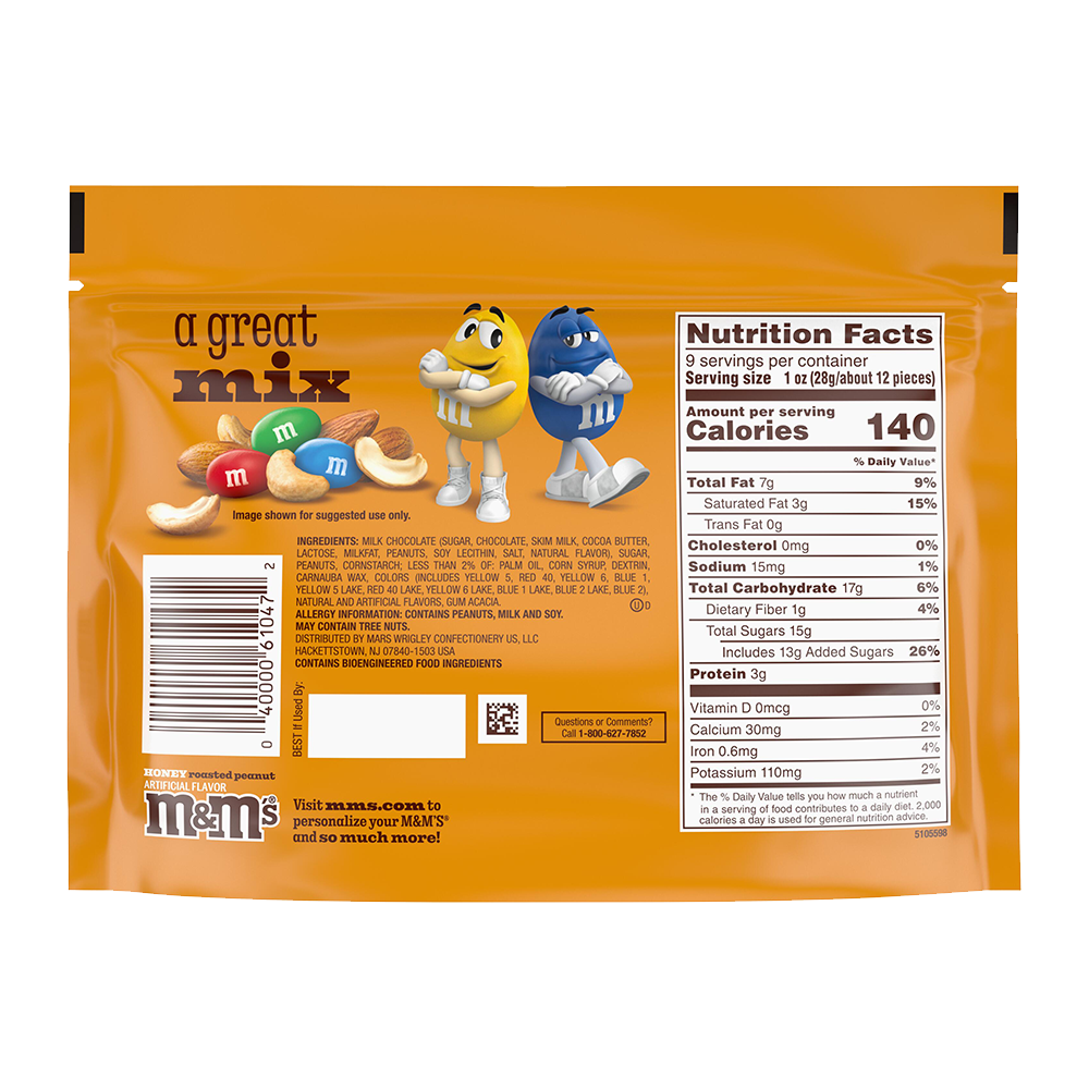 honey roasted peanut milk chocolate candy, 9.0oz 1