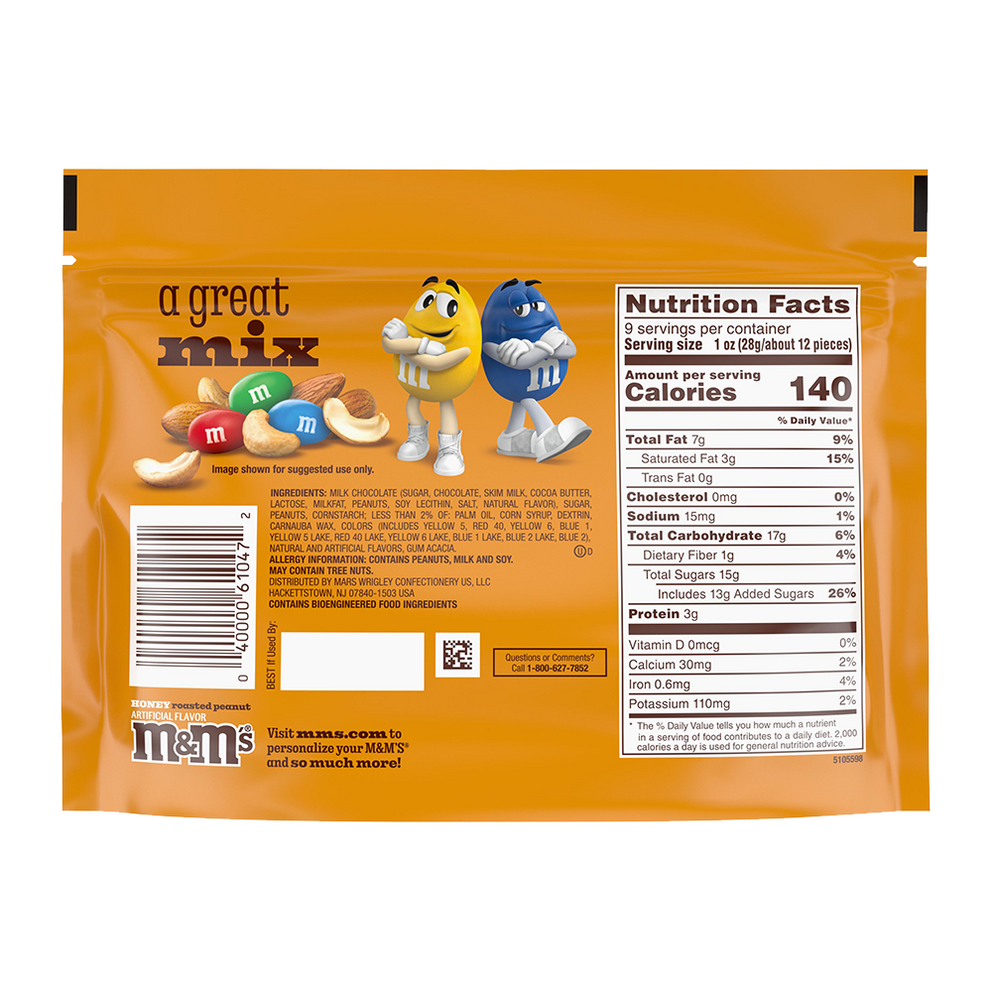 honey roasted peanut milk chocolate candy, 9.0oz 2