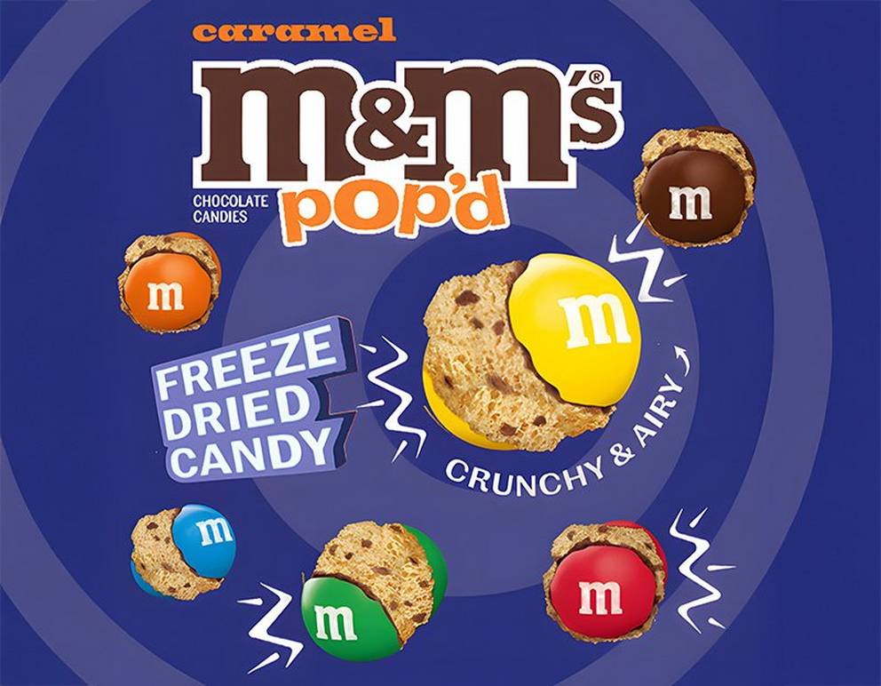 M&M'S pop'd caramel chocolate crunchy candy, 5.5oz 2