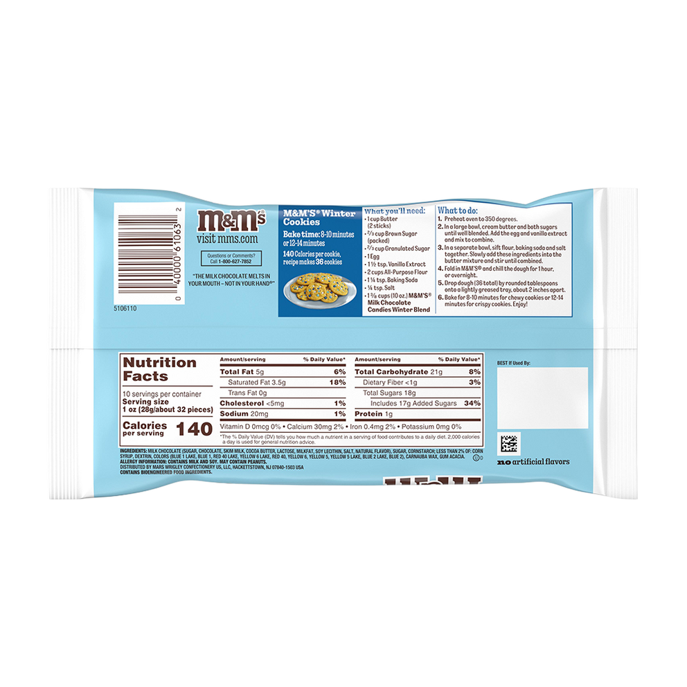 M&M'S milk chocolate winter blend candy, 10oz 1