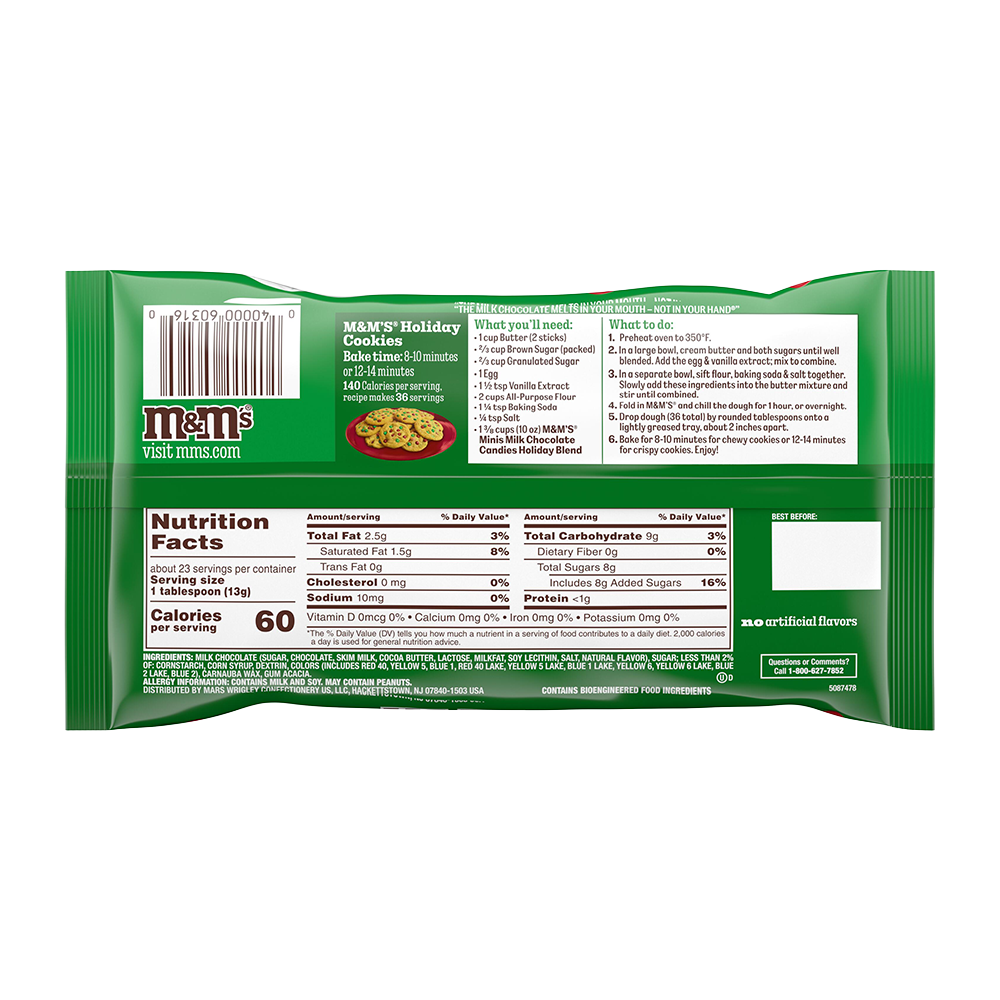 M&M'S minis milk chocolate christmas candy, 10oz 1