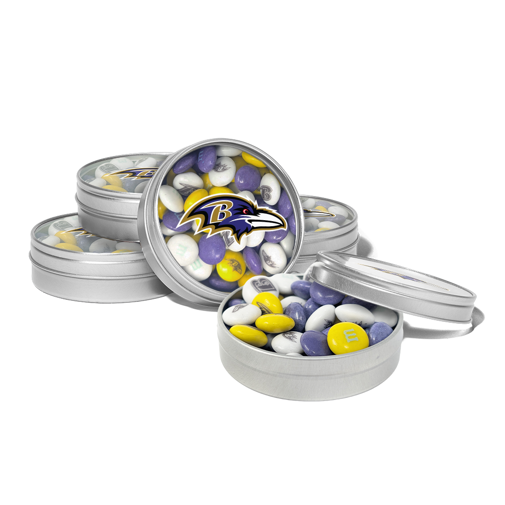 M&M'S x NFL favor tins, set of 24