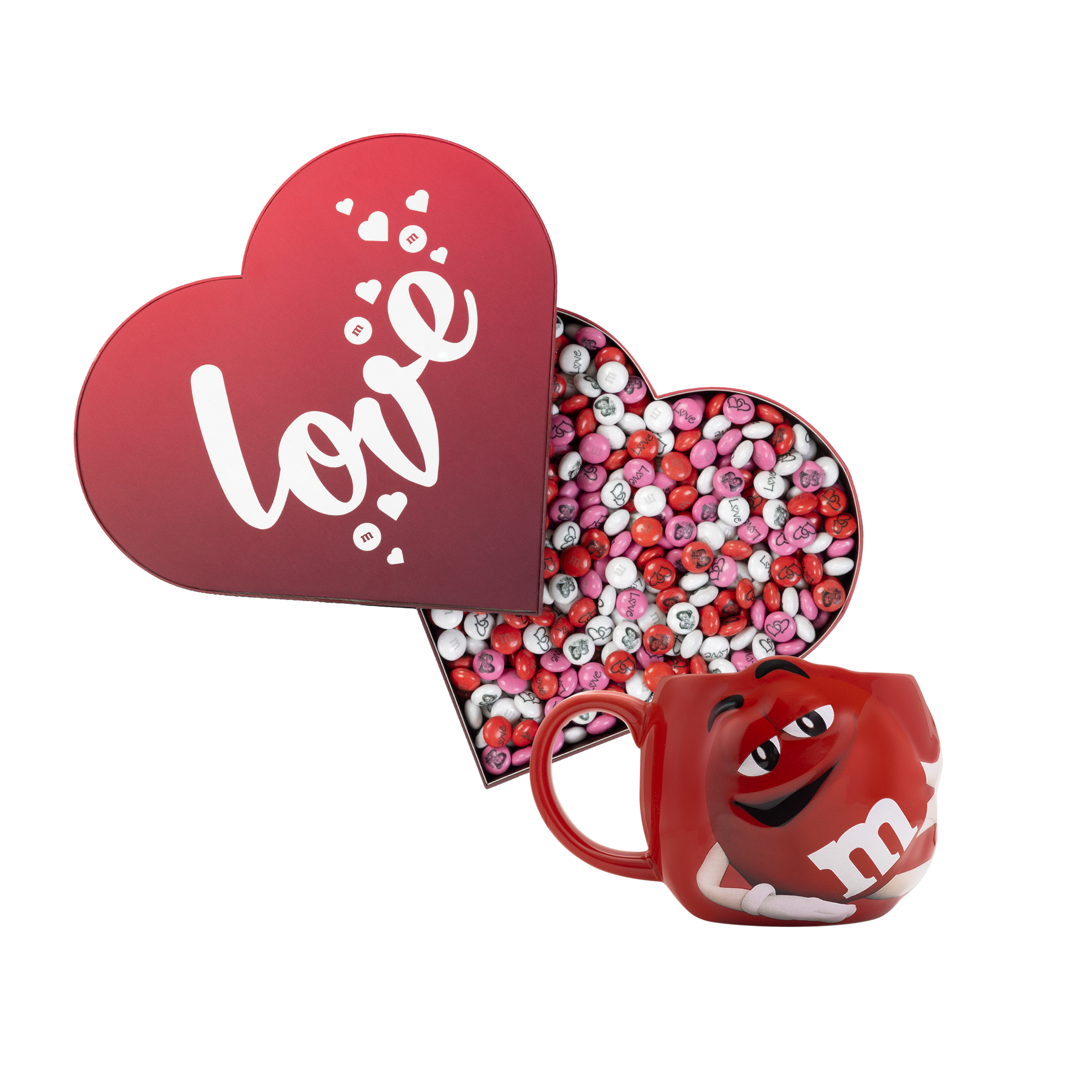 hartvormige doos 500 g + rode M&M’S XL mok 0