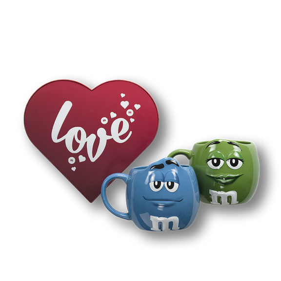Boîte Cœur 500 G + Mugs M&M’S XL Bleu Et Vert 0