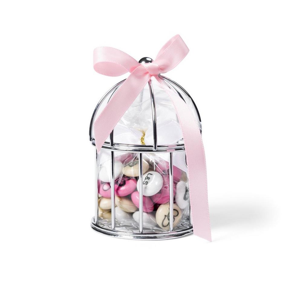 Torba Cukierków Luzem 1,5 kg + 30 Eleganckich Srebrnych Klatek Na Ptaki + 30 Woreczków Do Napełnienia 2