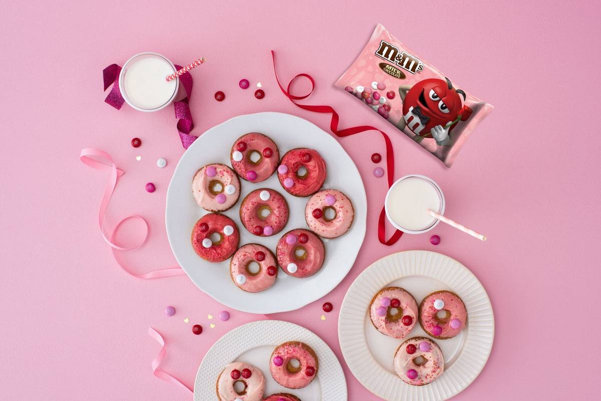 Cupid’s M&M Valentine’s Day Donuts