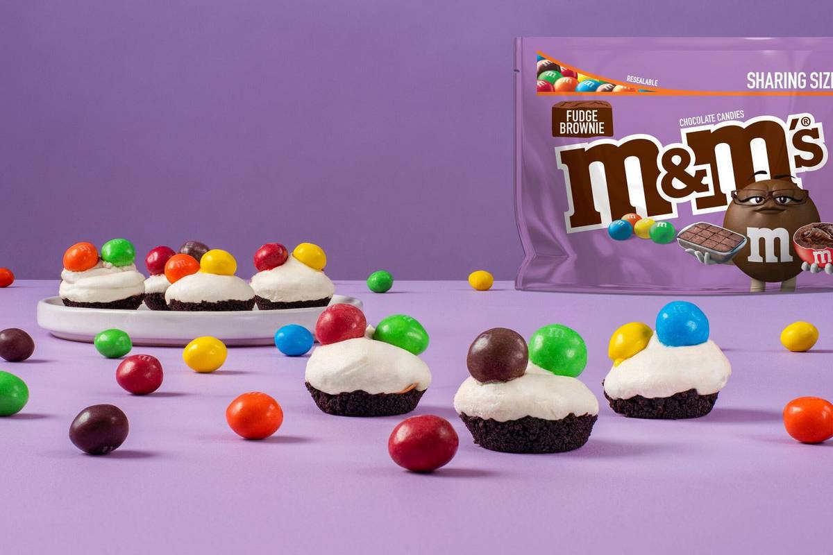 Mini M&M Fudge Mousse Bites