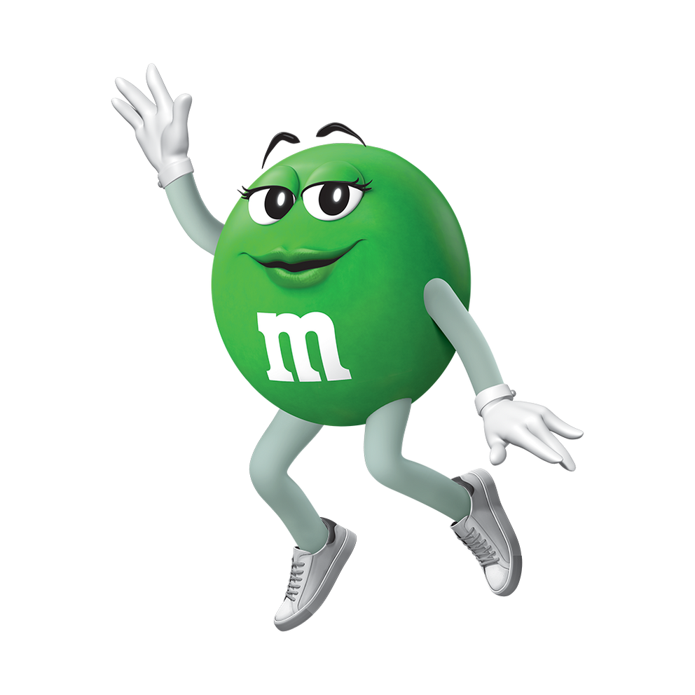 Green character jumping in the air