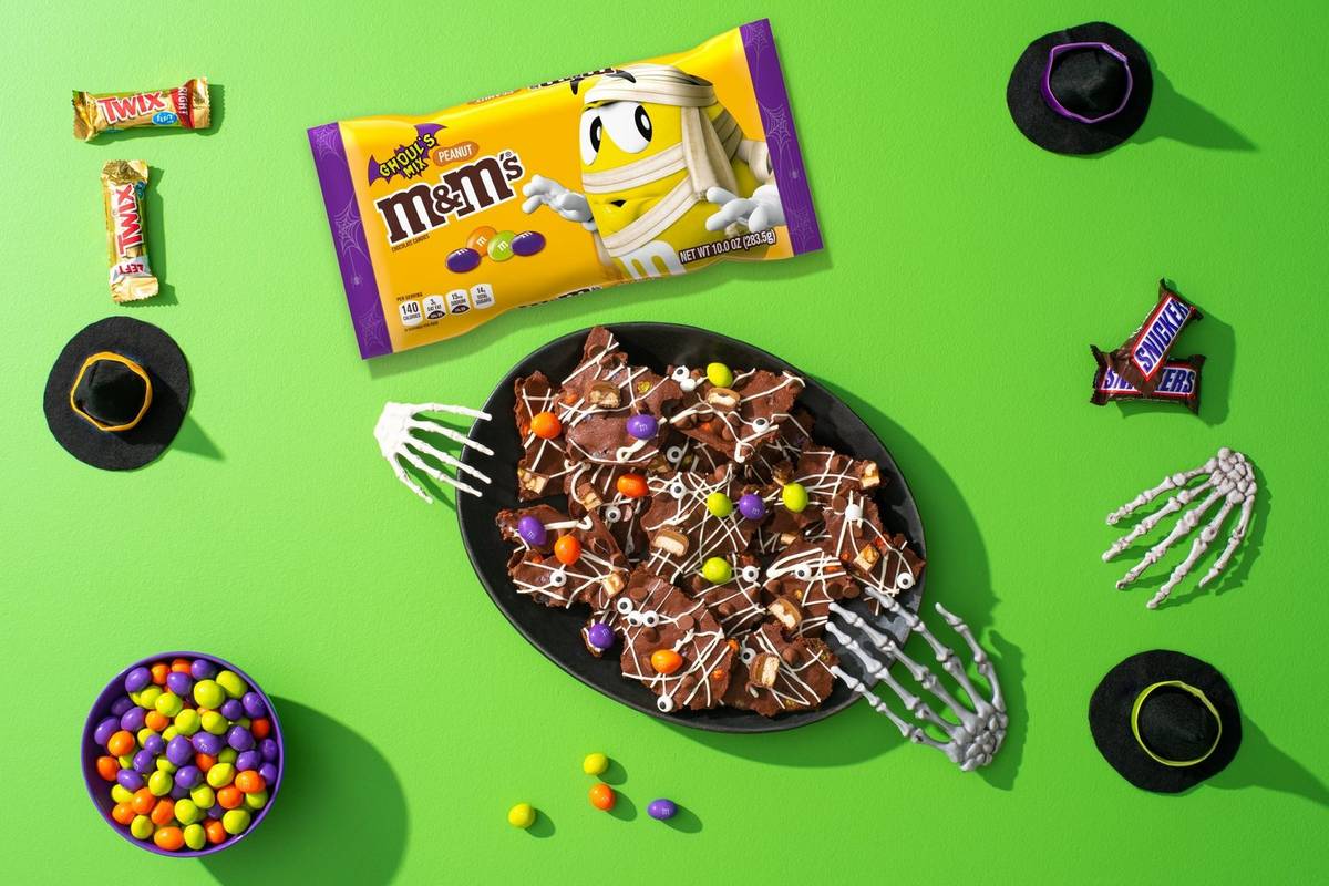 M&M’s Halloween Chocolate Bark Brownies