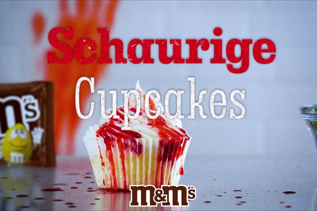 Slashed “Blood” Cakes with M&M’S®