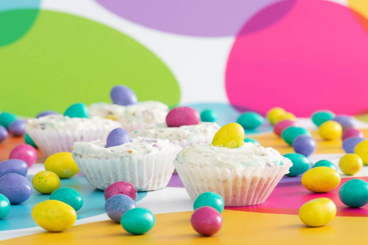 Mini Peanut Butter M&M’s Cheesecakes