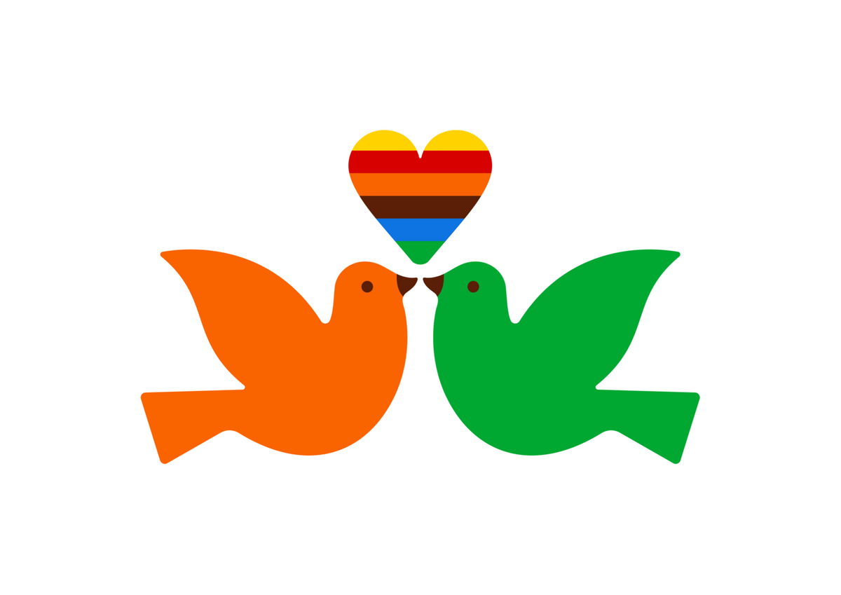 birds with heart illustration