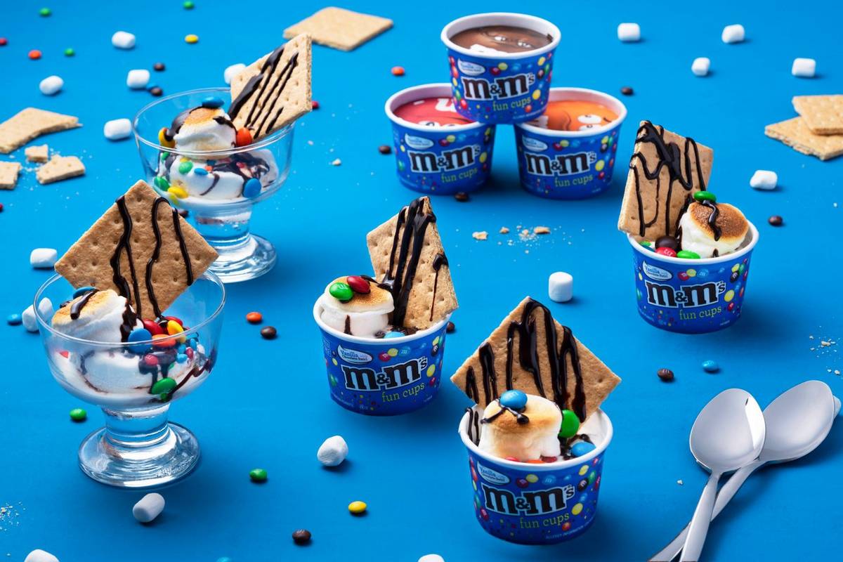 M&M’S Ice Cream S’mores Sundaes