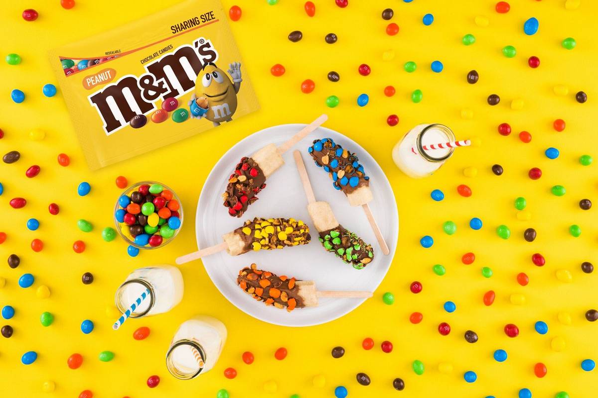 M&M’s Peanut Frozen Banana Pops