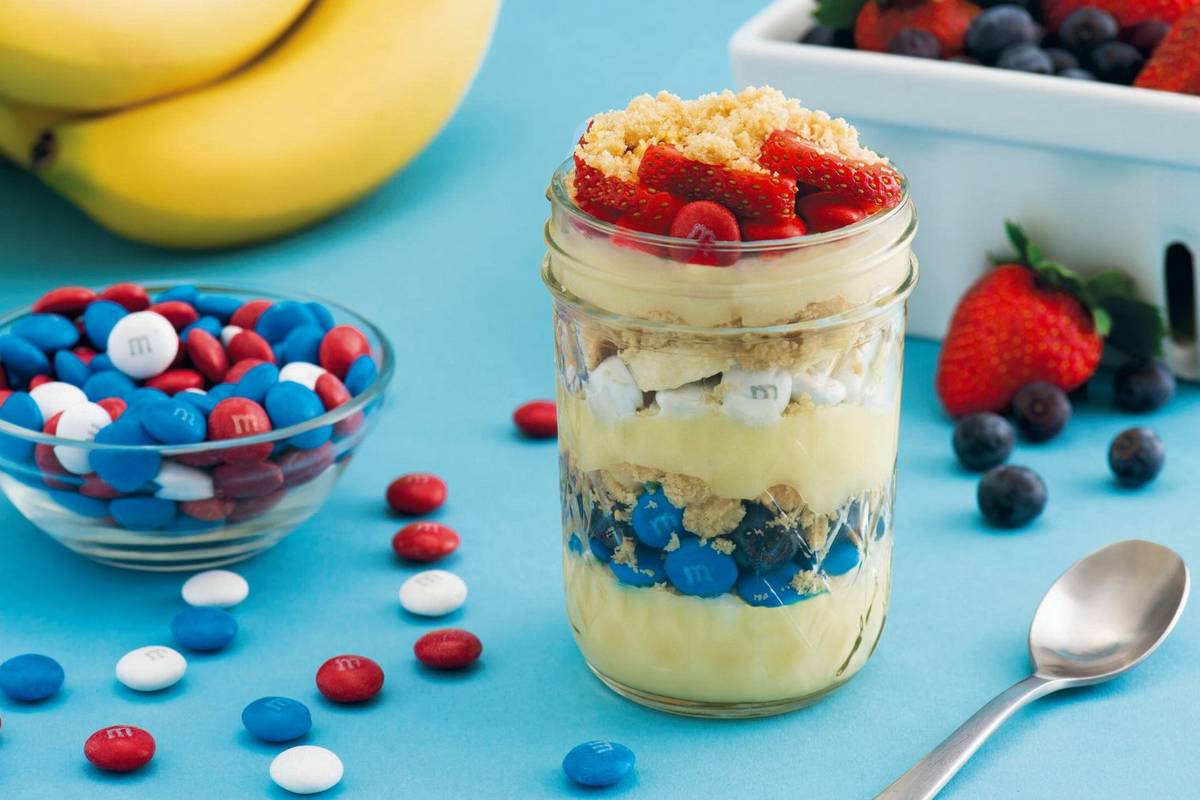 M&M’S® Red, White and Blue Trifle