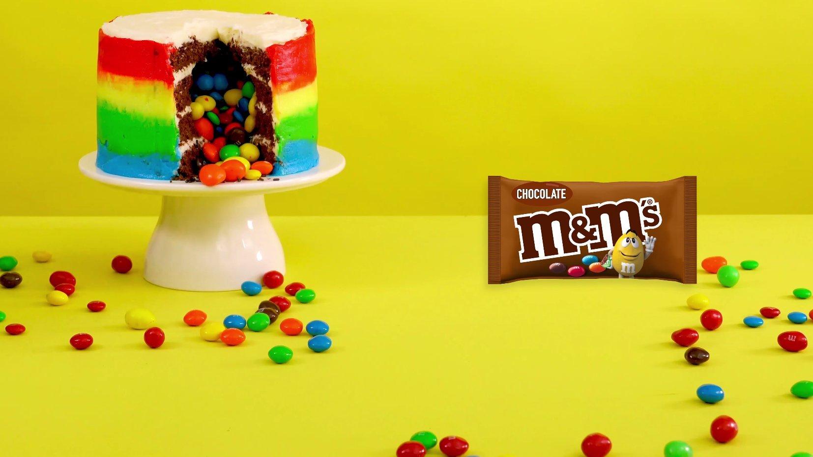 Chocolate Surprise M&M'S Rainbow Cake