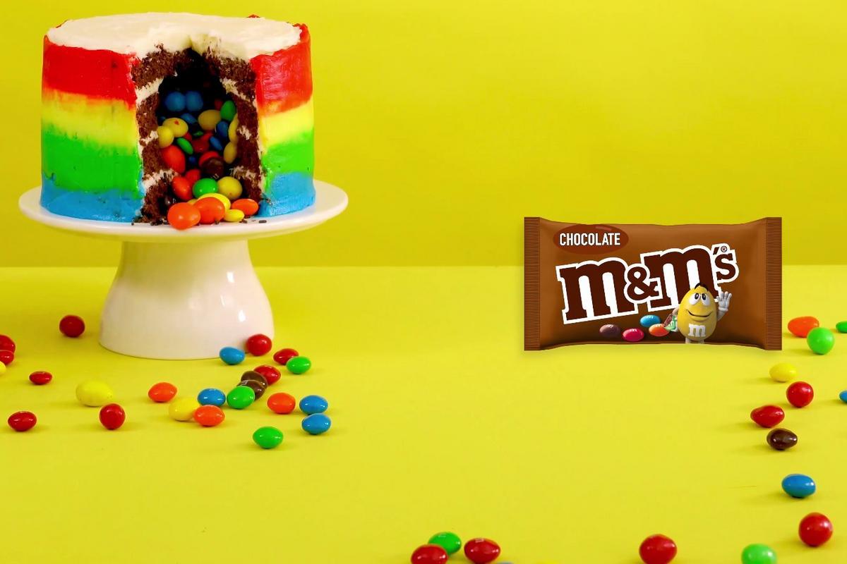 Chocolate Surprise M&M'S Rainbow Cake
