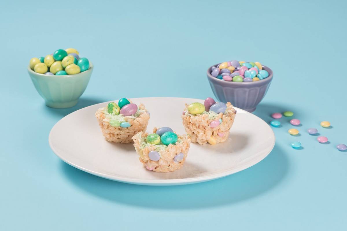 Crispy Rice Treat Nests