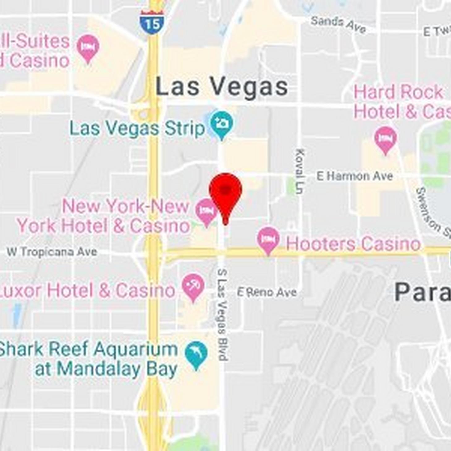 Current map of the Las Vegas strip (02/2022)