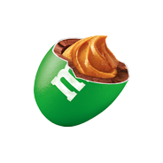 A Green Colored Peanut Butter Mega M&M'S Open