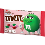 pink M&M'S with green characters