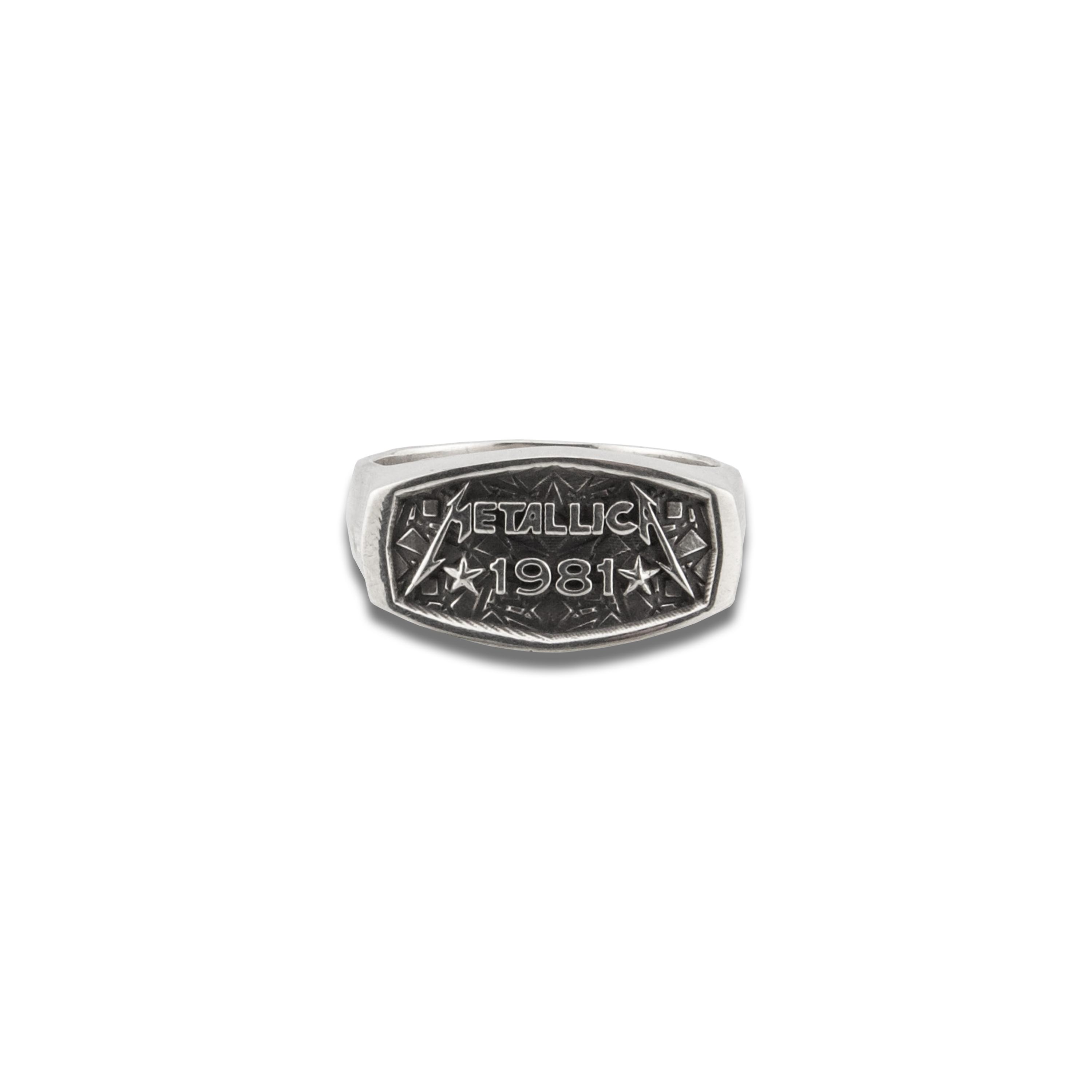 Est. 1981 Debossed Silver Ring - Size 10