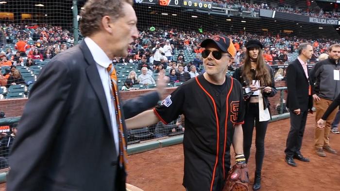 Watch the “Lars Throwing the First Pitch During Metallica Night” Video