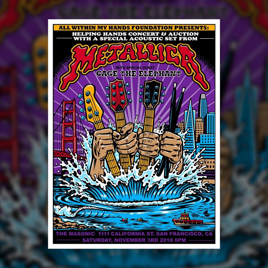 Metallica Concert Poster by Jim Phillips