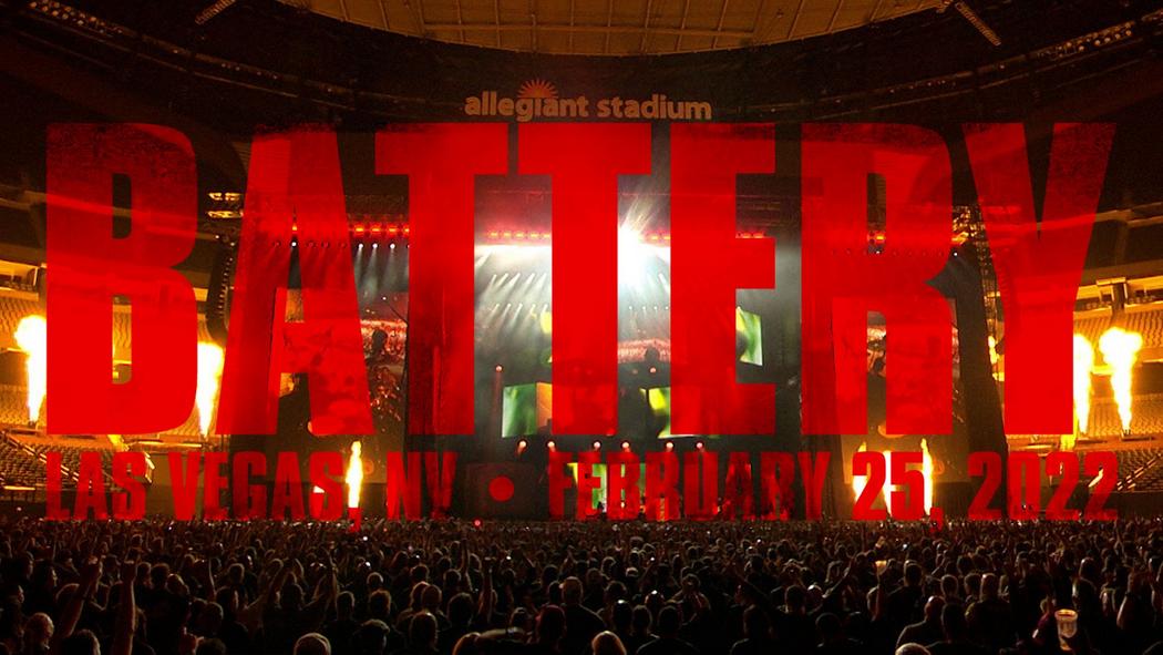 Watch Metallica perform &quot;Battery&quot; live at Allegiant Stadium in Las Vegas, NV on February 25, 2022.