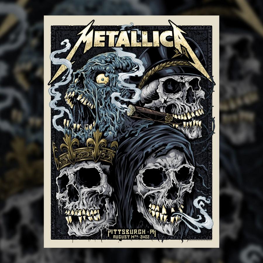 Concert Poster for Metallica at PNC Park in Pittsburgh, PA on August 14, 2022 by Brian Allen