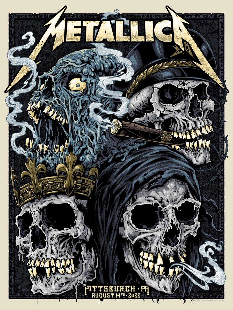 Concert Poster for Metallica at PNC Park in Pittsburgh, PA on August 14, 2022 by Brian Allen