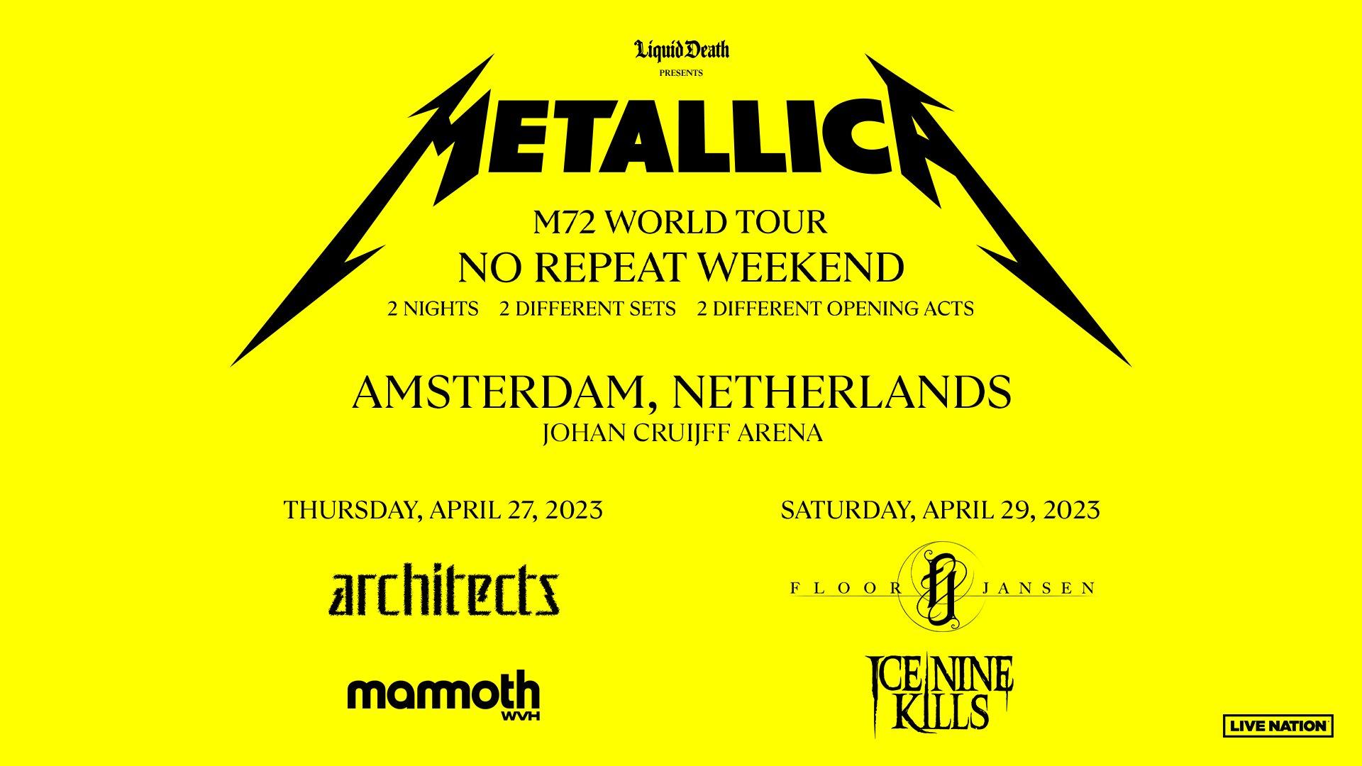 Metallica at Johan Cruijff ArenA in Amsterdam, Netherlands on April 27, 2023  on the M72 World Tour | Metallica.com