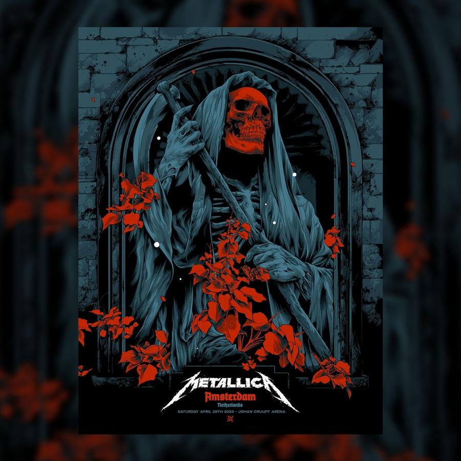 Metallica Concert Poster by Ken Taylor from Johan Cruijff ArenA in Amsterdam, Netherlands on April 27, 2023 on the M72 World Tour