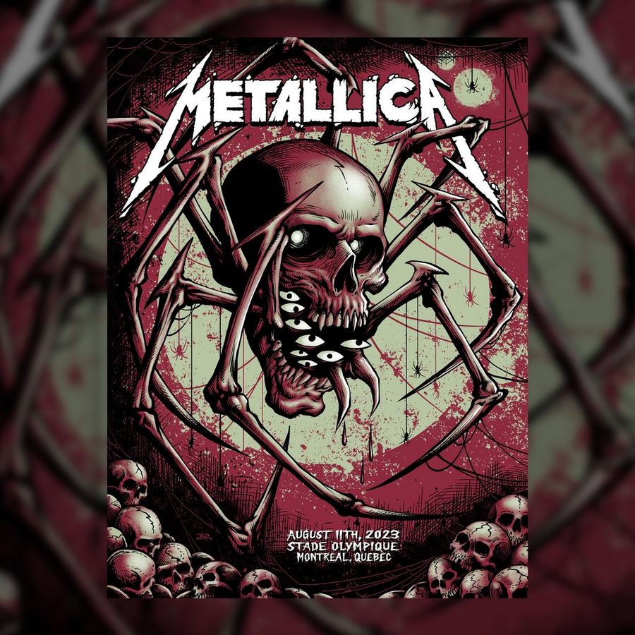 Metallica Concert Poster by Brandon Heart for the show in Montreal, Canada on August 11, 2023
