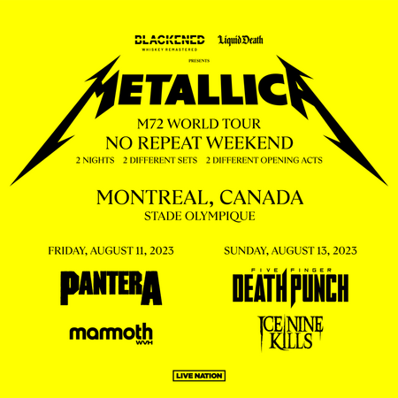 metallica canadian tour dates