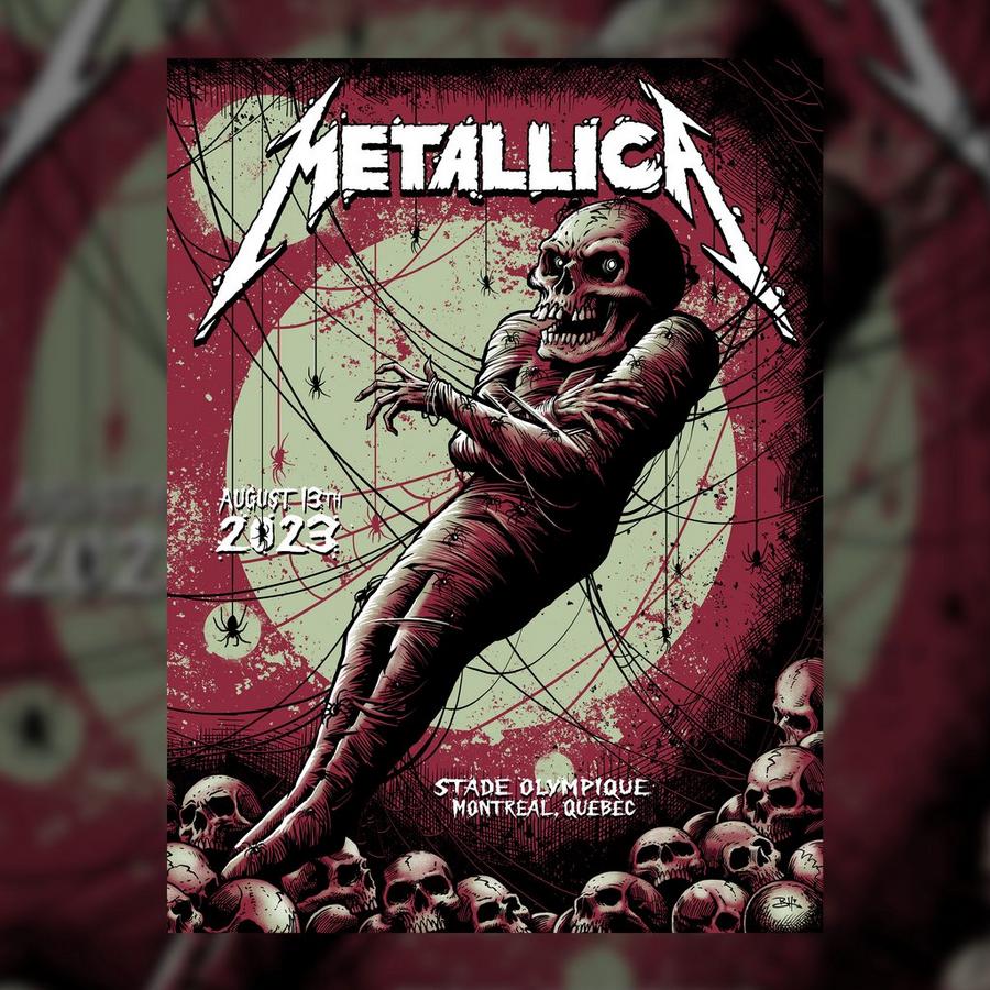 Metallica Concert Poster by Brandon Heart for the gig in Montreal, Canada on August 13, 2023