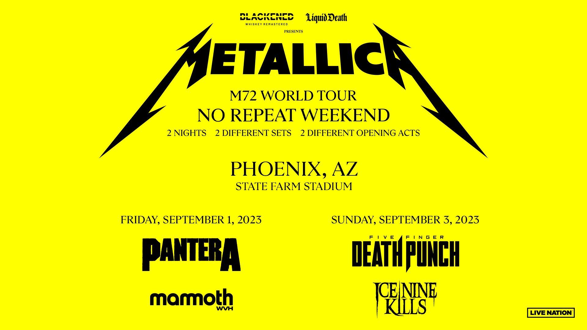 metallica world tour phoenix