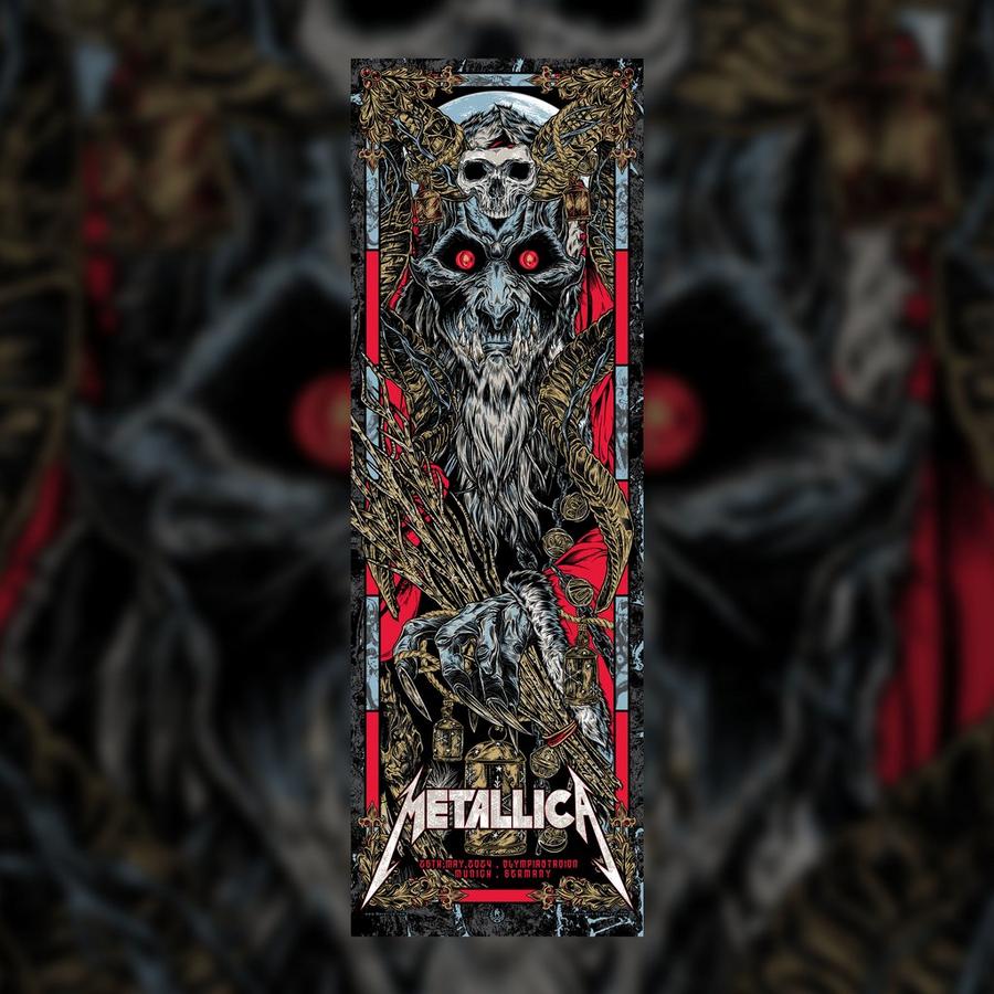 Concert Poster for Metallica's May 26, 2024 concert in Munich, Germany by Rhys Cooper