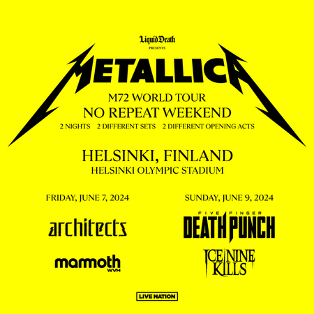 metallica world tour helsinki