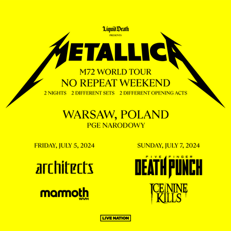 metallica m72 world tour warszawa