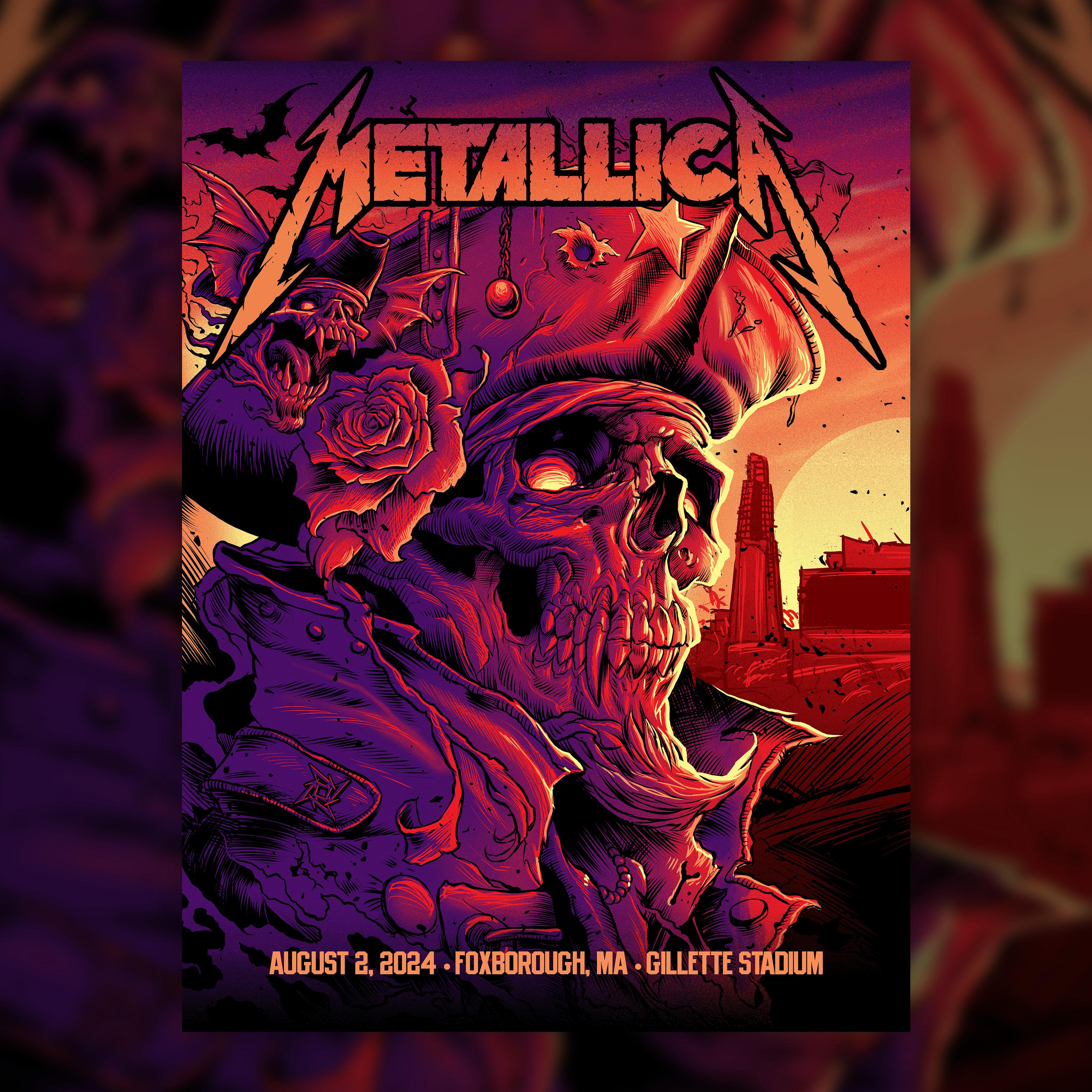 Metallica At Gillette Stadium In Foxborough MA United States On   2024 08aug02 Foxborough Massachusetts Brian Viveros And Maxx242 Poster