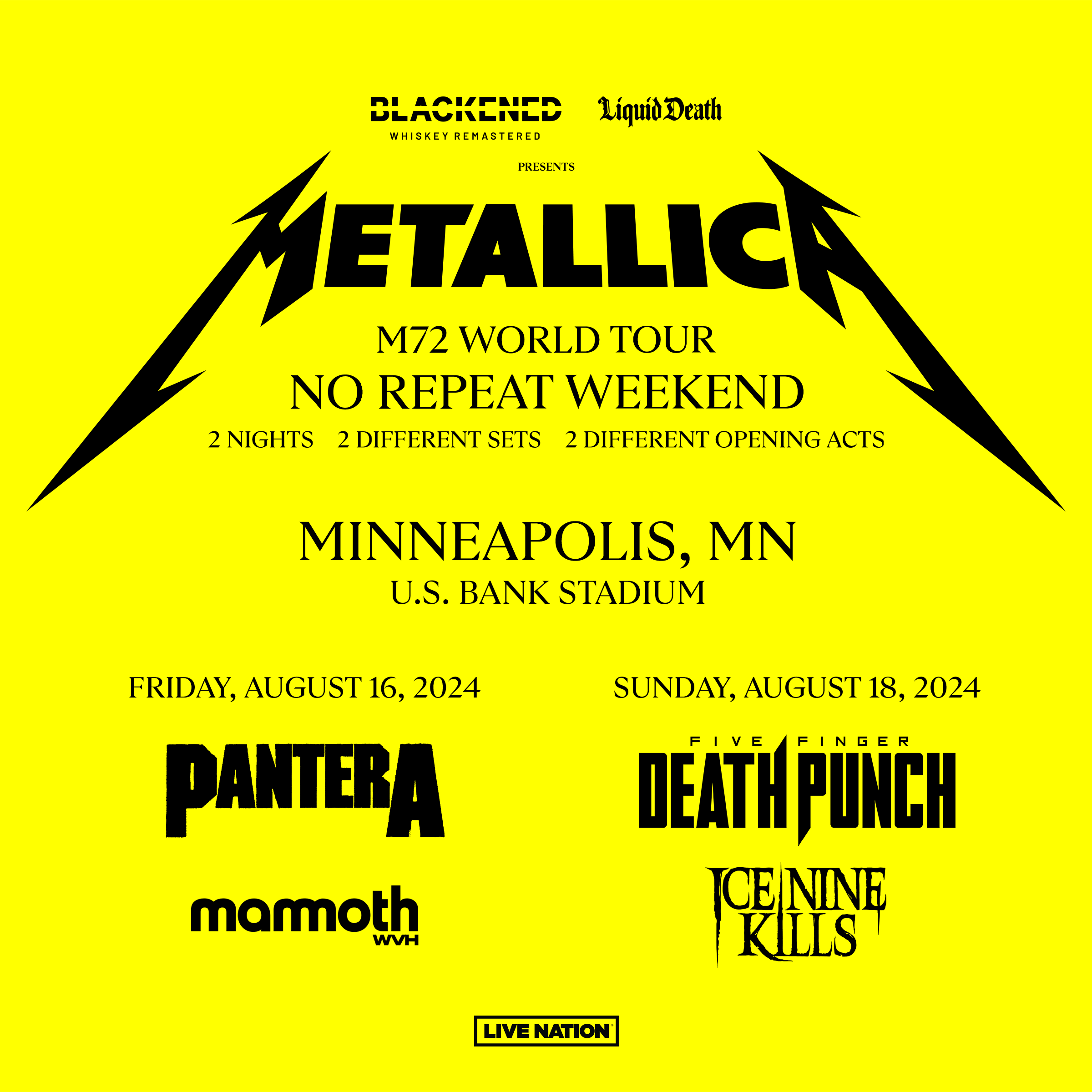 Metallica At U S Bank Stadium In Minneapolis MN United States On   2024 08aug18 Square