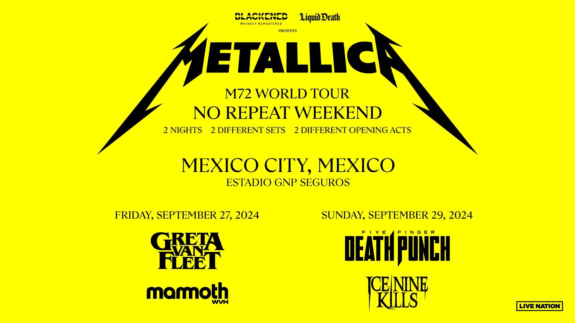 Metallica at Foro Sol in Mexico City, Mexico on September 27, 2024 on the M72 World Tour