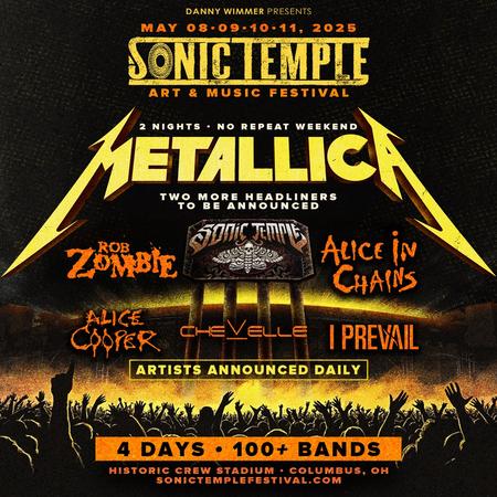 Metallica at Sonic Temple Art & Music Festival at Historic Crew Stadium in Columbus, Ohio on May 9, 2025, on the M72 World Tour