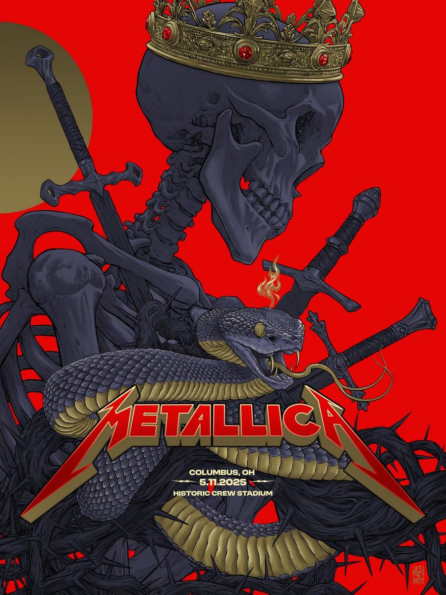 Concert Poster from Metallica gig at Sonic Temple Art & Music Festival in Columbus, Ohio on May 11, 2025, on the M72 World Tour