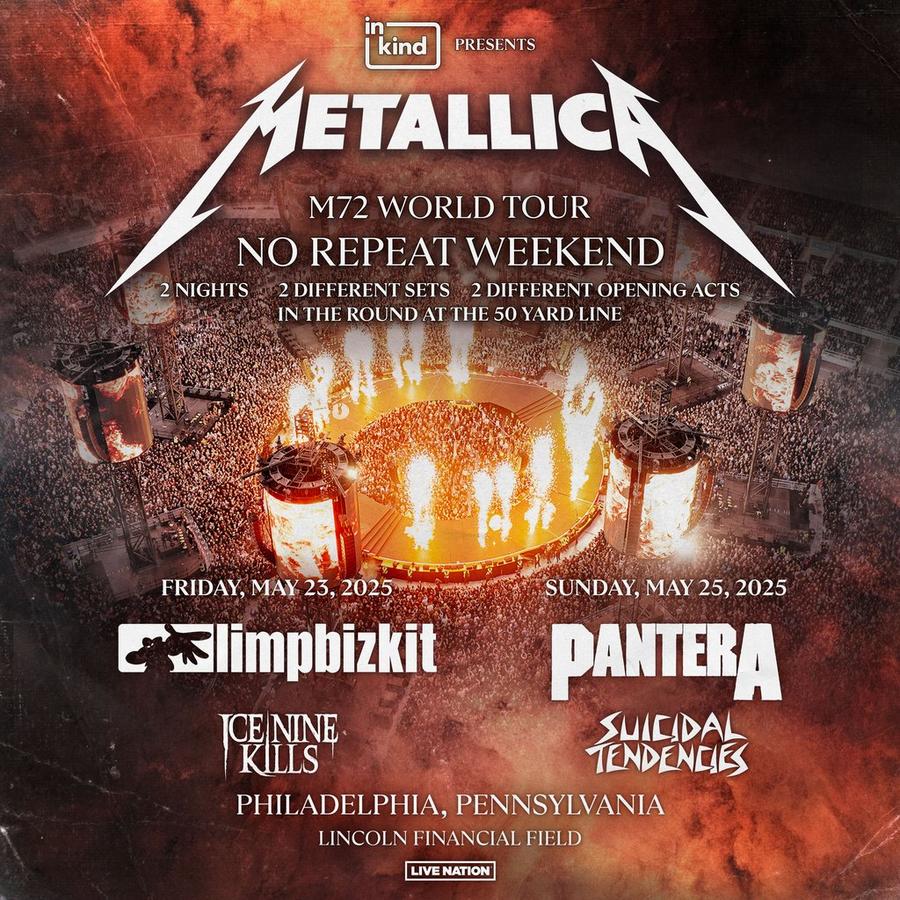 Metallica at Lincoln Financial Field in Philadelphia, Pennsylvania on May 23, 2025, on the M72 World Tour