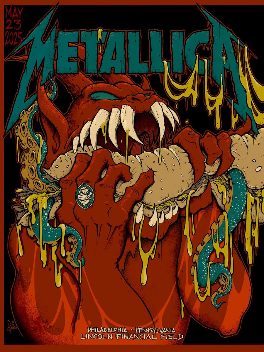 Concert Poster from Metallica's gig in Philadelphia, PA on May 23, 2025