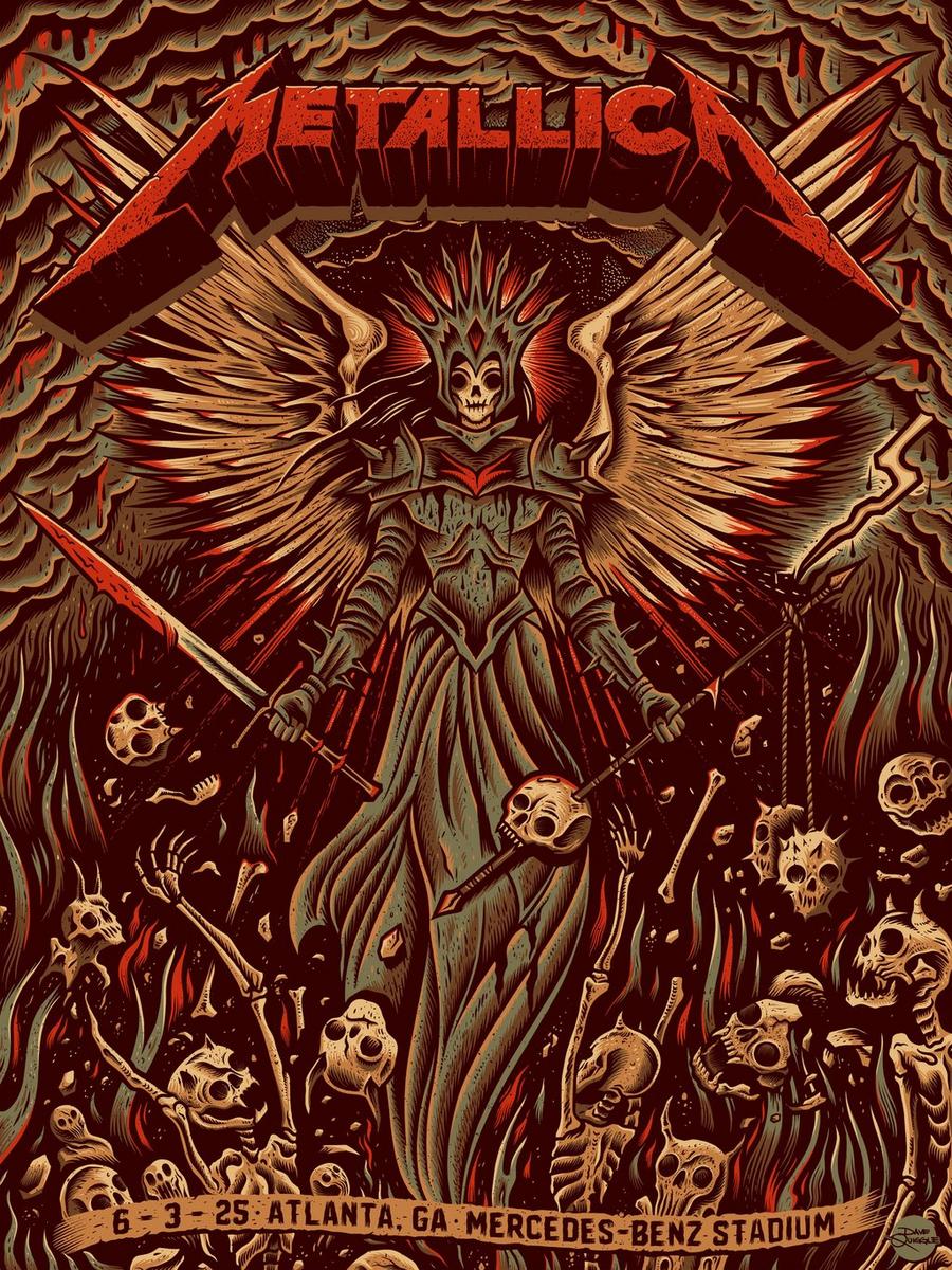 Concert Poster from Metallica's gig at Mercedes-Benz Stadium in Atlanta, Georgia on June 3, 2025, on the M72 World Tour