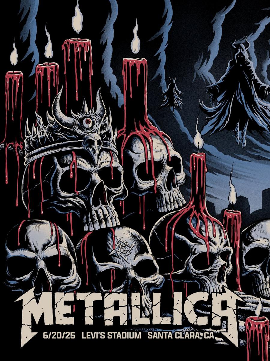 Concert Poster from Metallica gig at Levi's Stadium in Santa Clara, California on June 20, 2025