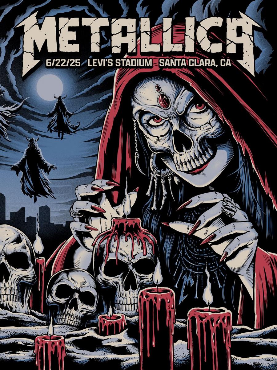 Gig Poster from Metallica's Concert at Levi's Stadium in Santa Clara, California on June 22, 2025, on the M72 World Tour